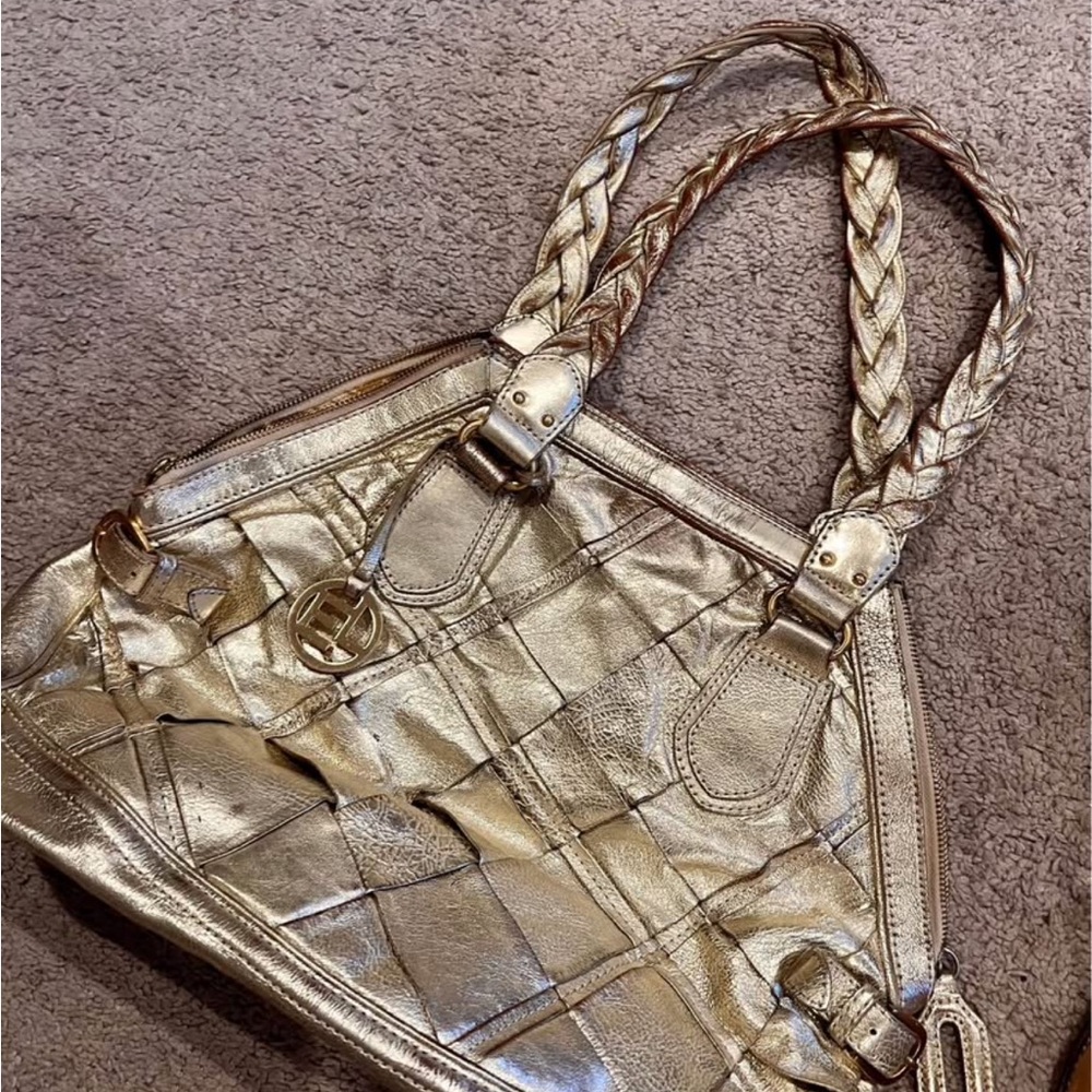 Elliott Lucca Gold Braided Shoulder Bag